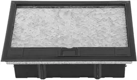 Orno Puszka Grindų dėžutė moduliniams lizdams 8 x 45 x 45 mm arba 16 x 22,5 x 45 mm, dangtelis: pagamintas iš natūralios medžiagos, juodas