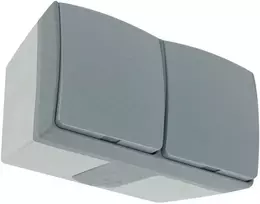 Orno Lizdas Dvigubas kištukinis lizdas 2X2P+Z AQUATIC PRO IP 55 pilkas-grafitas