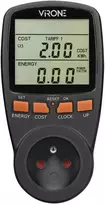 Orno Dwutaryfowy Dviejų tarifų vatmetras, energijos skaičiuoklė su LCD ekranu, 2 atskiri tarifai, vidinė baterija, juodas