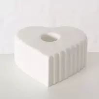 Boltze keraminis žvakių laikiklis ilgai širdies formos žvakei ANIMA, 4 x 9 cm