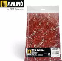 AMMO by MIG Jimenez AMMO Raudona Marble apvalūs marmuro išpjovimai wargame bazėms 28–50 mm, 8778
