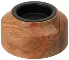 Home Styling Collection Akacijos medžio žvakių laikiklis, 8 x 4 cm
