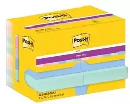 Lipnūs lapeliai 3M Post-it® Super Sticky Soulful, 47.6mmx47.6mm, 12 vnt. po 90 lapelių