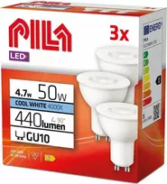 Ledvance 3x Pila LED lemputė 4.7W (50W) GU10 MR16 reflektorius 36D 440lm 230V 4000K neutralus Signify 929003038351