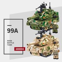 Mini 99A pagrindinio mūšio tanko modelio statybiniai blokai, armijos kareiviai, ginklai, edukaciniai plytos, žaislai vaikams