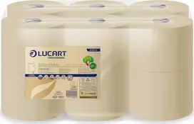 Karen Lucart EcoNatural* L-ONE Mini - Jumbo tualetinis popierius, centrinis padavimas, 2 sluoksnių, 180 m, Fiberpack celiuliozė - 12 ritinėlių