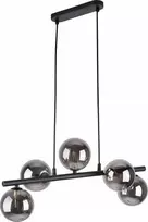 TKKRYWULT pakabinamas šviestuvas Tk Lighting Estera 6707 pakabinamas šviestuvas modernus spindulių stiklo gaubtai 5x6W G9 juodas/chromas