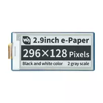 E-paper E-Ink, 2.9" 296x128px, SPI, juodas ir baltas, skirtas Raspberry Pi Pico, Waveshare 19408