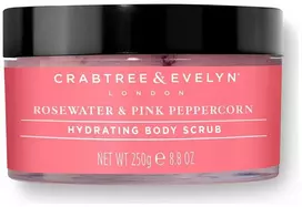 Crabtree & Evelyn drėkinamasis kūno šveitiklis su rožių vandeniu ir pipirais, 220 g