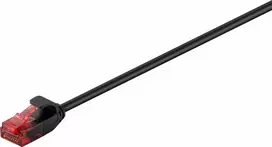 Goobay LAN Patchcord kabelis CAT 6 U/UTP Plonas Juodas 7,5 m