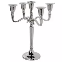 Bikuvalt Žvakidė 5 žvakėm sidabro spalvos metalinė 22,5x22,5x28 cm Atmosphera 103425