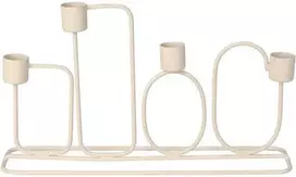 Home Styling Collection Šviesiai pilkos spalvos metalinis žvakių laikiklis 4 žvakėms, 27 x 15,7 cm