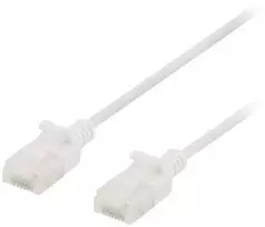 DELTACO U/UTP Cat6a jungiamasis kabelis, plonas, 3,5 mm skersmens, 2 m, baltas