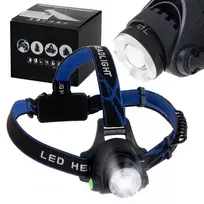 LED galvos žibintuvėlis su įkraunamomis baterijomis