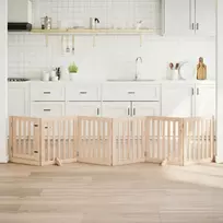 Šunų varteliai su sulankstomomis durelėmis, 6 panelės, 300 cm, tuopos mediena