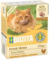 Kačių Maistas - BOZITA Fresh Menu Sterilised Extra vištiena Wet 370g