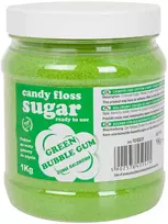 Gsg24 Spalvotas žalias cukraus vatos cukrus su burbulinės gumos skoniu 1kg