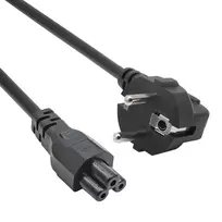 IEC C5/IEC C7 Cloverleaf maitinimo laidas - 1 m, juodas - Akyga AK-NB-08C