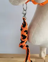 Super Hobby Horse Pavadėlis hobi arkliukui, dviguba virvė, neoninė oranžinė/juoda