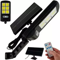 Soliarinis lauko šviestuvas su pultu COB 120 LED su laisvai pastatoma saulės baterija