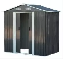 Metalinis sodo namelis, 125x195x197 cm, pilkas
