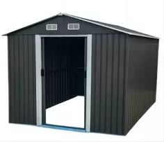 Metalinis sodo namelis, 312x257x202 cm, pilkas