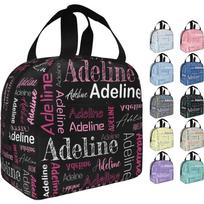 Custom Name Lunch Bag Personalized Insulated Lunch Box Cooler Lunch Tote Bag for Boys Girls Picnic Office Camping 22x20x13CM smėlis