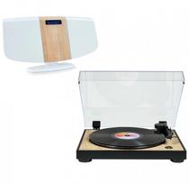 Stereo komplektas / Skaitmeninis mini bokštelis su patefonu THOMSON TT300 & MIC401, Thomson balta