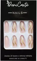 Deni Carte Tipsy - False Nails, Set Of 24 Pieces - Rožinė Baltas | Różowo-Baltas
