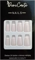 Deni Carte Tipsy French - False Nails In French Style - Baltas French Swirl | Balta Zawijasy