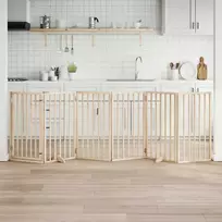 Šunų varteliai su sulankstomomis durelėmis, 6 panelės, 300 cm, tuopos mediena