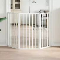 Sulankstomi šunų varteliai, 3 dalys, balti, 150 cm, tuopos mediena
