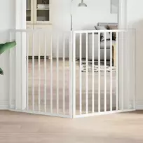Sulankstomi šuns varteliai, 2 dalys, balti, 160 cm, tuopos mediena