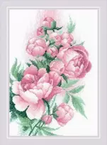 Riolis Kryželiu siuvinėjimo rinkinys „Lush Peonies“ 21x30 SR2138