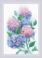 Riolis Kryželiu siuvinėjimo rinkinys Grakščios Hortenzijos 21x30 SR2139
