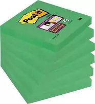 Staples Kabės POST-IT Pad SUPER STICKY 654-6SS-AW, šparagų žalia, 76x76mm, 90 lapų, 6 vnt.