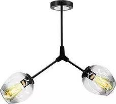 Mdeco pakabinamas šviestuvas Modernistinis lubinis LAMPAS ELM1962/2 Juodas-TR MDECO stiklo šviestuvas reguliuojamas chemija juodas skaidrus