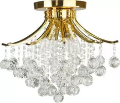 Mdeco lubinis šviestuvas ELM5191/4 TR MDECO glamour lubinis šviestuvas metalinis rėmas su aukso kristalais