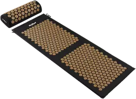 Sveikatingumo kilimėlis su akupresūros smaigaliais su pagalve, 130x50cm, auksiniai spygliukai, Rebel Active