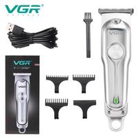 VGR Metal Barber Scissors  Electric Shaving Clippers USB Charging Safe & High-quality&Long-lasting and Waterproof for Men's Hair and Beard Trimming sidabras