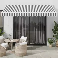 Ištraukiama markizė, antracito/balta, 3,5x2,5m, audinys