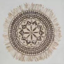 Eurofirany Rankomis tapytas smėlio spalvos ornamentų paveikslas ant drobės, 60x60 cm kvadratinis paveikslas, unikalus dekoratyvinis meno kūrinys svetainei ar miegamajam, sienų dekoracija