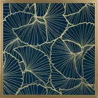 Eurofirany LIMITED COLLECTION MUSA3 Paveikslas su auksiniu atspaudu aukso spalvos rėmelyje, 53X53 cm, spalva: tamsiai mėlyna/ auksinė
