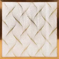 Eurofirany LIMITED COLLECTION BLANCA3 Paveikslas su auksiniu atspaudu aukso spalvos rėmelyje, 53X53 cm, spalva: balta / auksinė