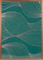 Eurofirany Banguoto rašto sienų menas, žalias ir vario drobės paveikslas, dekoratyvinis įrėmintas meno kūrinys, 53x73 cm sienų dekoras, modernus sienų paveikslas