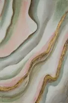 Eurofirany Rankomis tapytas abstraktus paveikslas ant drobės, žalias daugiaspalvis modernus sienų dekoras, 60x90 cm, unikali tekstūrinė tapyba, meno kūrinys namams