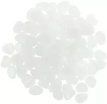 Dekoratyviniai fluorescenciniai akmenukai, balti, 100 vnt.