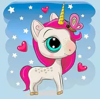 Wizardi Deimantinis paveikslas Unicorn in Love 20*20 cm WD2530