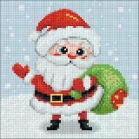 Hobilt Christmas Santa 20х20 Deimantinio Paveikslo komplektas Cs2697