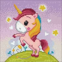 Hobilt Playful Unicorn 20х20 Deimantinio Paveikslo komplektas Cs2531